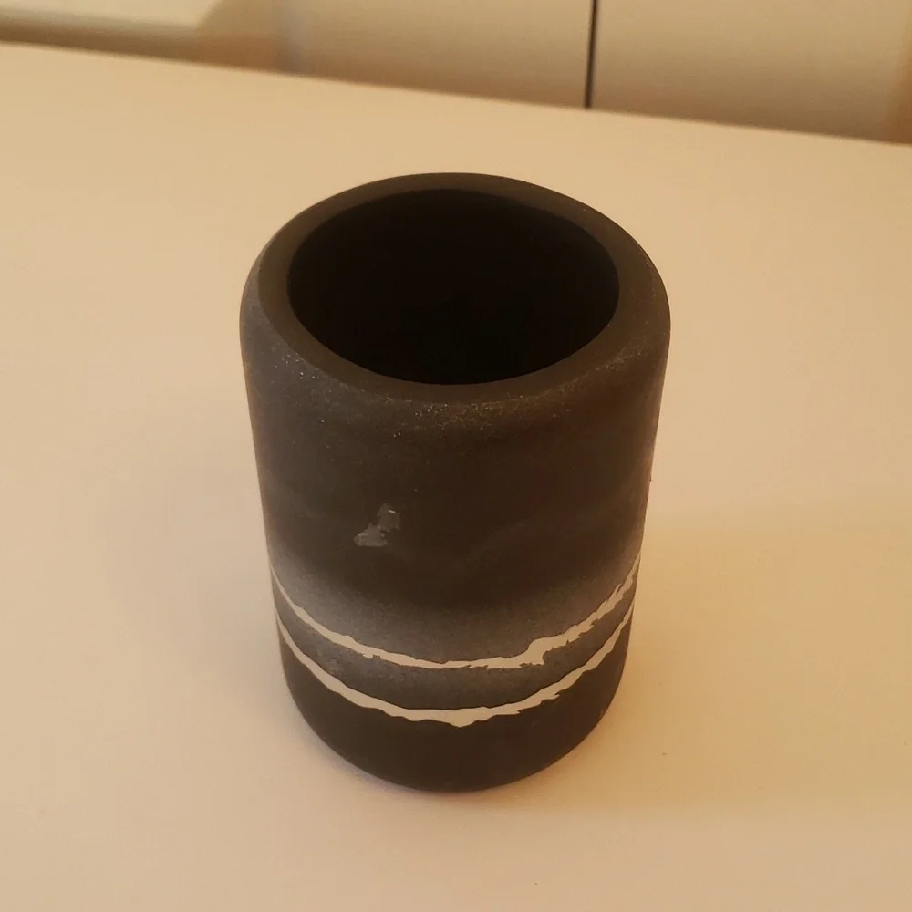 🤯3/$12 Vapor Black Tumbler Avanti Linens Bathroom Toothbrush Holder NWOT